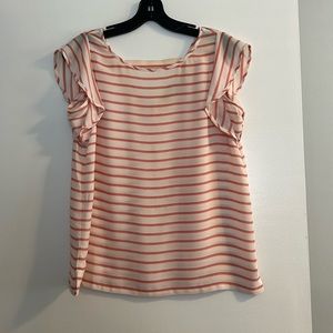 Loft pink striped blouse size XS